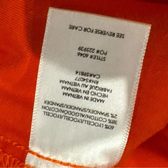 CAbi Vibrant Red/ Orange Ankle/ Utility Pant - Picture 6 of 7